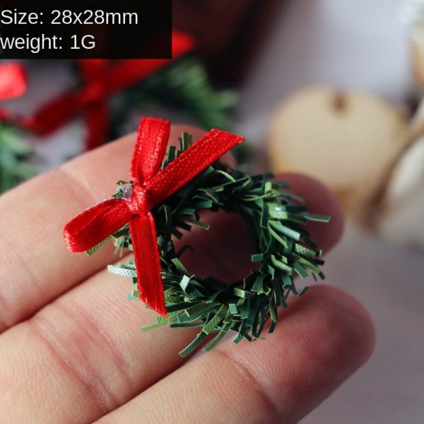 Pienoishuonekalut Lelunuket Talo Tee-se-itse-sisustustarvikkeet Mini 1:12 Jouluseppele Käsintehty Bow grass ring