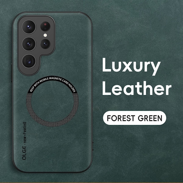 Fodral för iPhone 13 Midnattsgrön Sheepbuck läder magnetisk Retro sheepbuck hård Europeisk och Ame