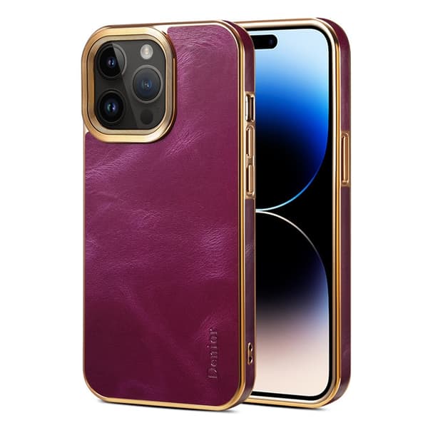 Etui til iPhone 13 lilla læder elektroplettering