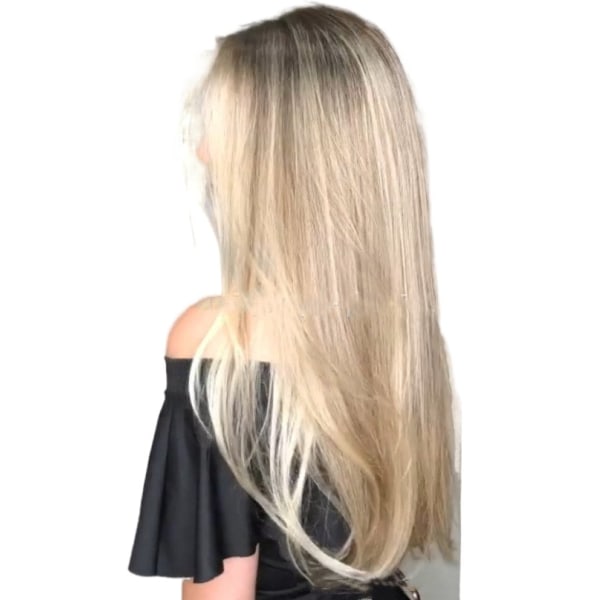 Naisten pitkät suorat hiukset peruukki Fiber Fashion -peruukki vaaleanruskea