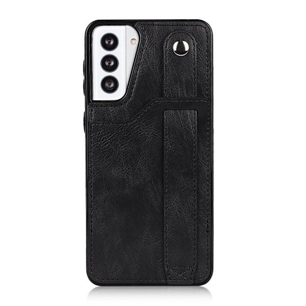 Fodral för iPhone 14pro max svart armband läder mode korthållare multifunktionsfack anti fall