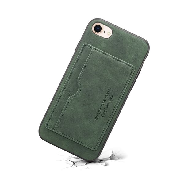 Fodral för iPhone 14 Plus mörkgrön kortplats läder