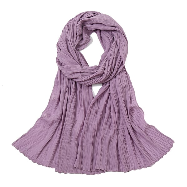 Dametørklæde sjal 2022 Chiffon plisseret forår og efterår 10# light purple 180cm