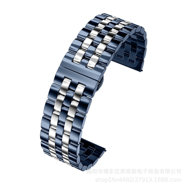 Klockarmband för Apple Watch iWatch för 38-40-41mm HW-blå och silver MD smart fem pärlor