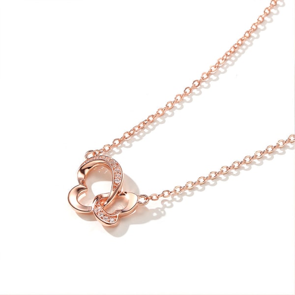 Kvinner Halskjede Kjede Choker Anheng Smykker Jenter Gave S925 Sterling Sølv Sommerfugl Innlagt Mote Rose Gold 925 silver