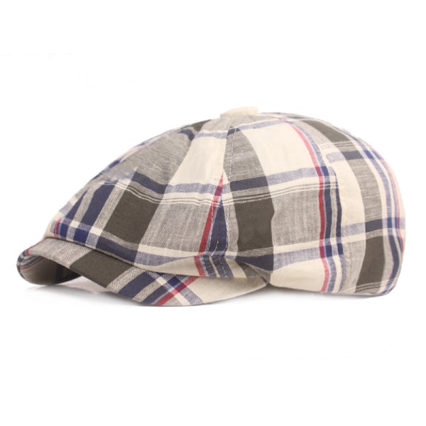 Baret Hat Beret Dame Ternet ottekantet kasket Bomuld Peaked Cap Retro Casual Advance Hatte Solhatte til mænd og kvinder Gray Average Size (56-58cm)