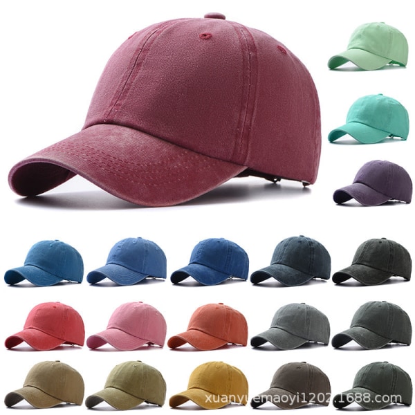 Baseballcap 2022 Vår Sommer Ensfarget Solbeskyttelse Uformell lue ch964 Dark gray Adjustable