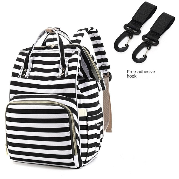Skötväskor Mammaväska Mode multifunktionell handväska med stor kapacitet Reseryggsäck Black and white pattern