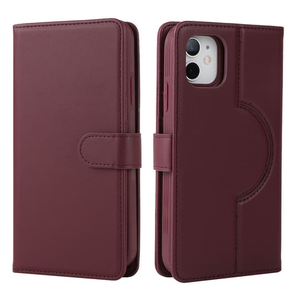Etui til iPhone 15 Pro Burgundy split wallet læder