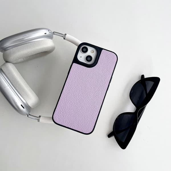 Etui til iPhone 14 Plus Stort hul lædertekstur enkelt skal lilla solid silikone tynd simp