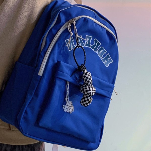 Kvinner jente ryggsekk skulderveske skolesekk Koreansk Retro Harajuku Simple College Students Bag Black