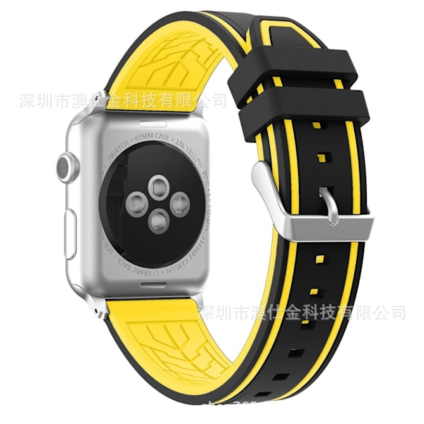 Klockarmband för Apple Watch iWatch 38/40/41/42 S10 svart och gul