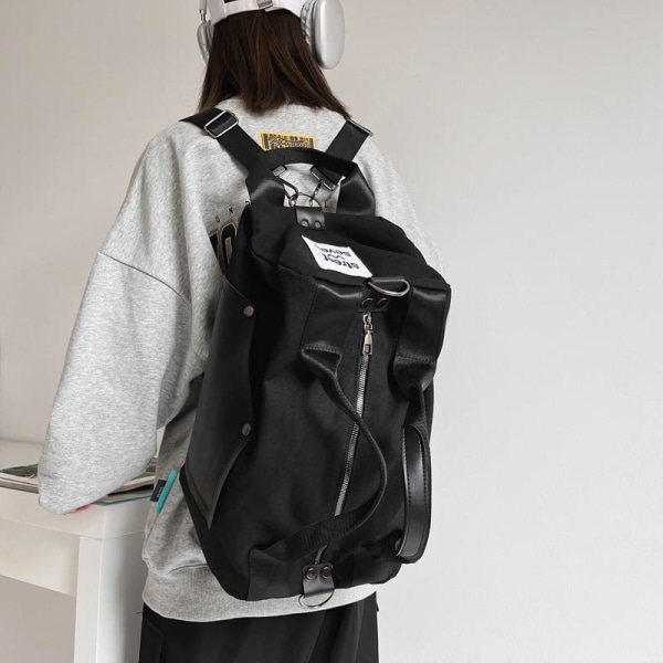 Udendørs rejsetaske Fashion Trendy pendlerbagagetaske kan være enkelt skulder og dobbelt skulder Black