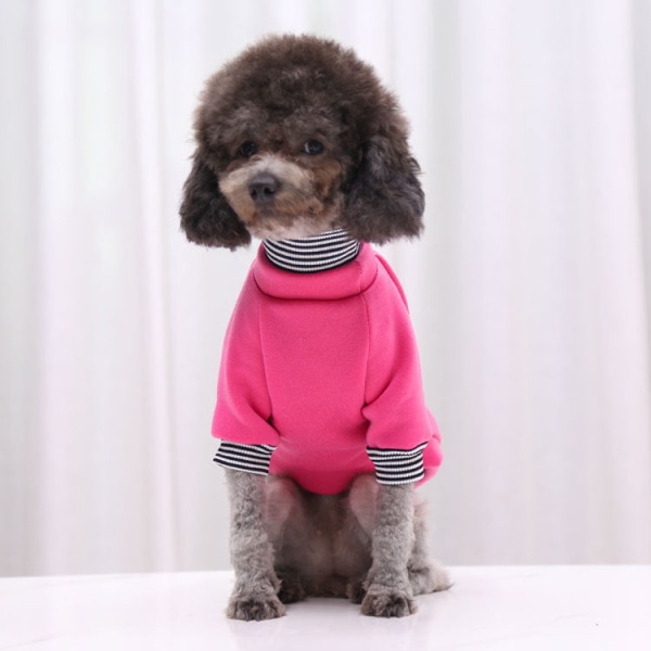 Kjæledyrklær Nattlysreflekterende hettegenser Walking Dog Safety Fleece Rose Red s