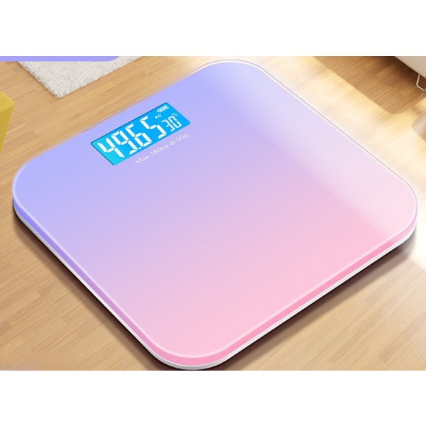 Kropsvægtsvægt Badeværelse rund hjørne Platform Digital Gradient Smart Electronic Home Small Aurora pink LCD USB