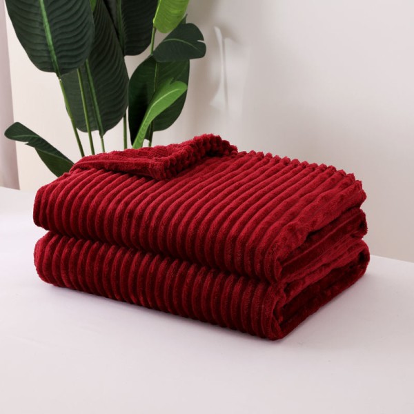 Four Seasons Blanket Tykkede Flanell Vinterlur Enkelt Sofa Blanketark Red 180*200cm