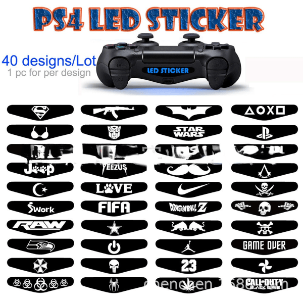 For 40 stk/sett PS4 Håndtak Light Stickers Led Sticker Led Cover Deca Luminous Strip Sticker