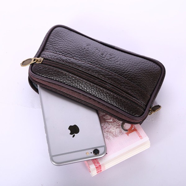 Mænd kvinder Fanny Pack Taljetaske Telefon Bælte Bryst Stall Clutch Mænd 15cm single brown