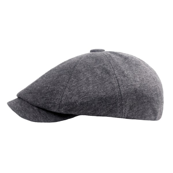 Beretlue Åttekantet ulllue Herre og kvinner Beret Høst og vinter Topplue Middelaldrende og eldre menneskers hatter Black M（56-58cm）