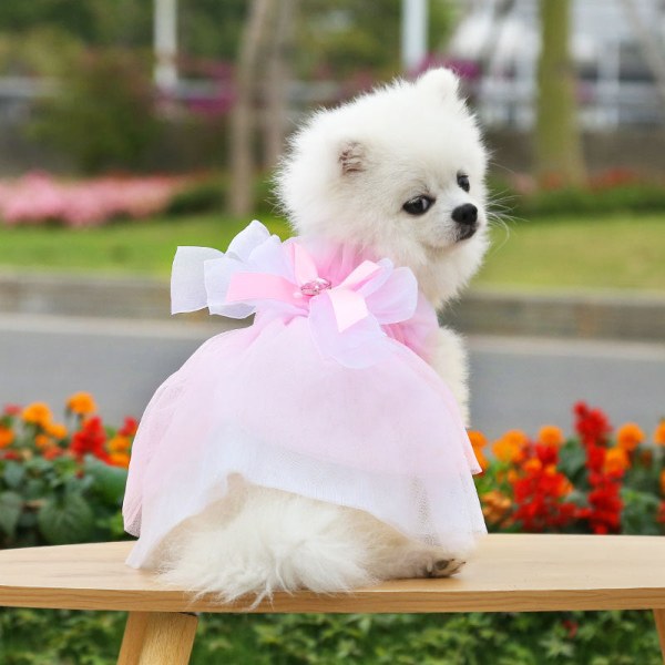 Lemmikkien vaatteet puku hääpuku Pienille ja keskikokoisille koirille Barbie pink wedding dress s
