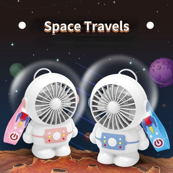 2022 Ny Astronaut Mini USB Opladning Lille Fan Astronaut Bærbar Håndholdt Fan Rejse Fan Panda Fan Blue