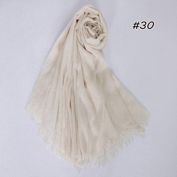 Kvinder Tørklæde Sjal 2022 Bomuld Linned Ensfarvet Tr Bomuld Koreansk Stil 30# beige 190cm