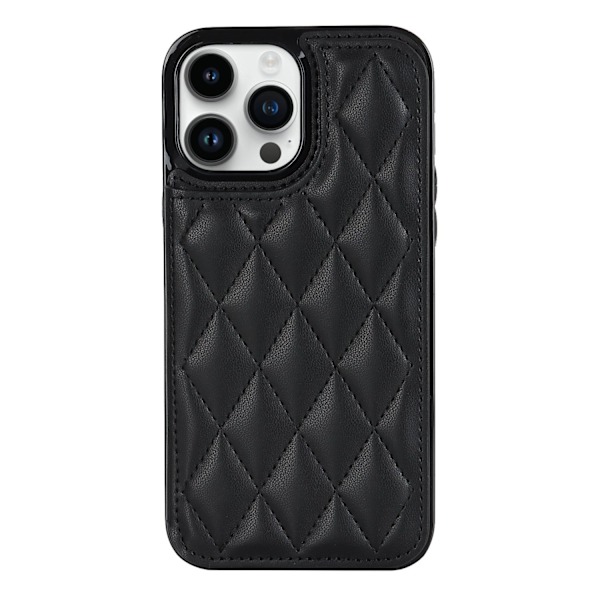 Etui til iPhone 14 Pro sort ins dobbelt spænde kortholder diamant læder