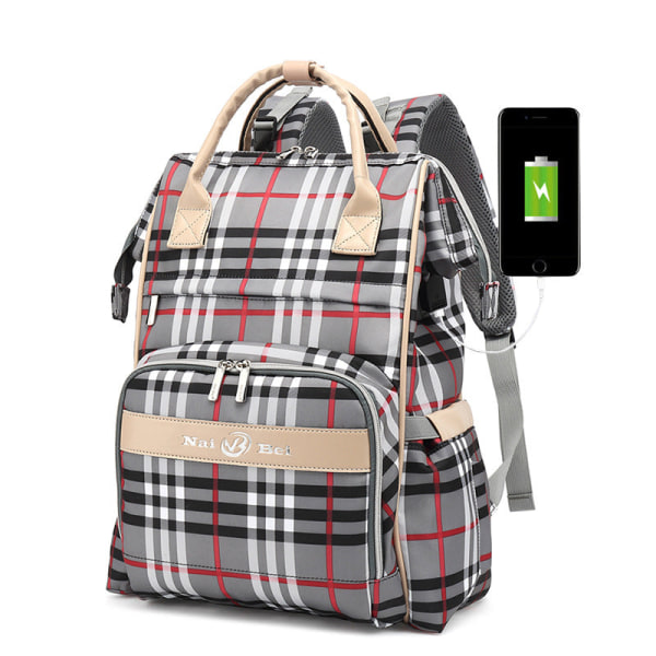 Vaippalaukut Äitilaukku Reppu Muoti Monitoiminen Suurikapasiteettinen USB portti camouflage