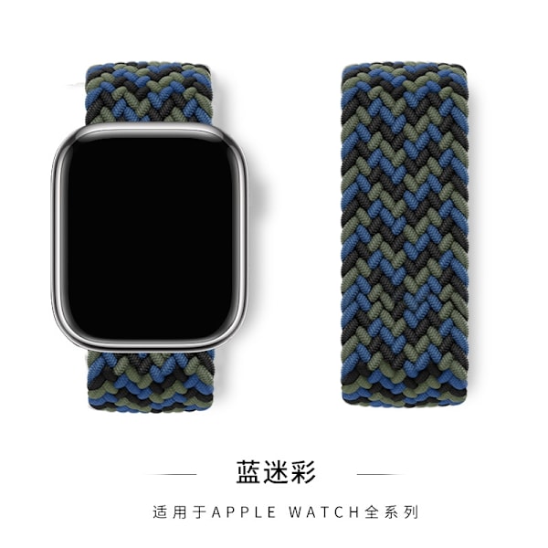 Klockarmband för Apple Watch iWatch 38/40/41/42mm XS kod blå kamouflage
