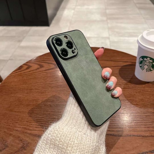 Fodral för iPhone15plus fint hål full [grön] imitation päls smutsresistent stil par anti f