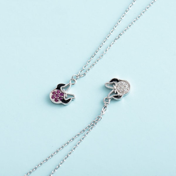 S925 sølv halskæde klassisk mors dag gave til kvinder og piger ko diamant silver 925 silver