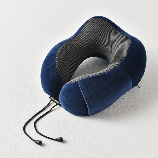 Mjuk bekväm resekudde Memory Foam kan lagra U-formad kudde Siesta nackkudde Navy blue neck pillow buggy bag