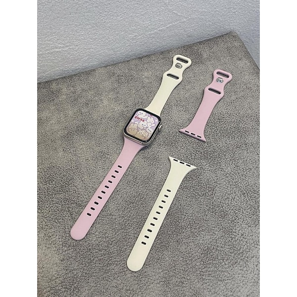 Urrem til Apple Watch iWatch Gældende: 4/5/se/6 generation 44mm lavendel lilla + abrikos køb 1 få 2 remme