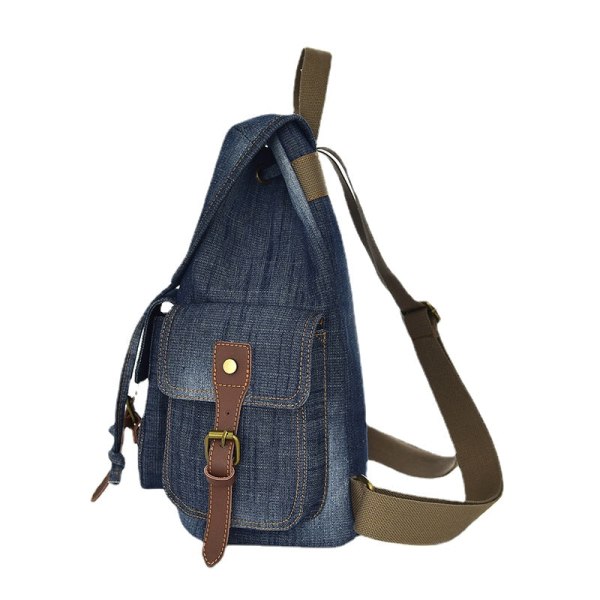 Naisten tyttöreppu olkalaukku koululaukku Retro Jean Bag Outdoor Leisure Canvas Travel Dark coffee