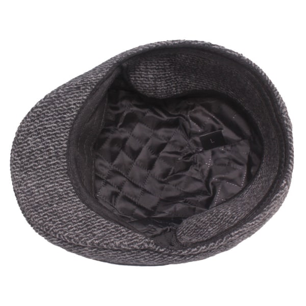 Baskerhat Midaldrende og ældre Baskerhue Fortykkede Øreklapper Peaked Cap Retro Advance Hatte Herrehat Dark gray L