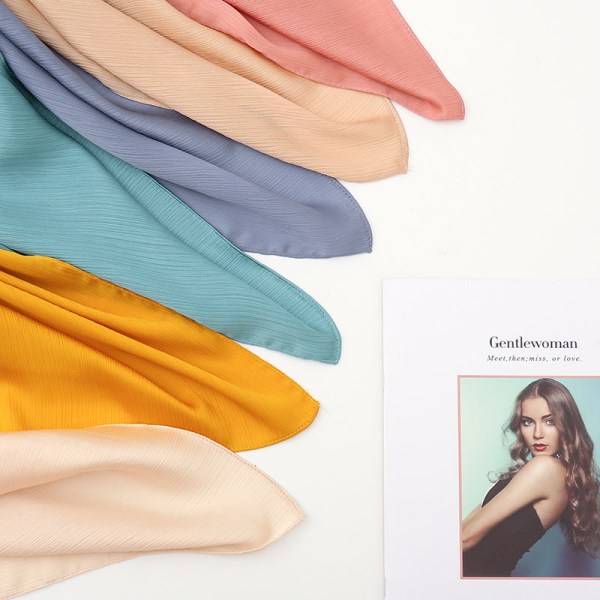 Dametørklæde sjal 2022 forår og efterår Almindelig naturlig rynke åndbar 19# caramel 180-75cm