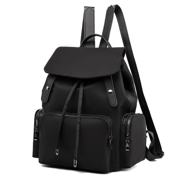 Kvinnor flicka ryggsäck axelväska skolväska Oxford tyg koreansk stil All-Match Casual Travel Canvas Stor kapacitet Black