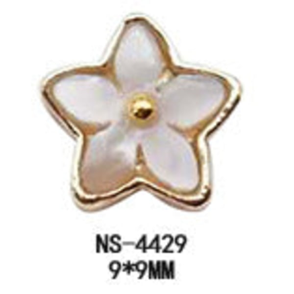 Negledekorasjoner for neglekunst Blomstrende blomst Regn Blomst Stein Jadeimitasjon skall Rav Diamantlegering Metalldekorasjon NS-4429