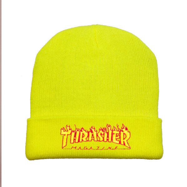 Lämmin talvi Neulo Pipo Hatut Hattu Syksy Miehet ja Naiset Hip Hop Kirjonta Villa Ulkoilu Unisex Yellow