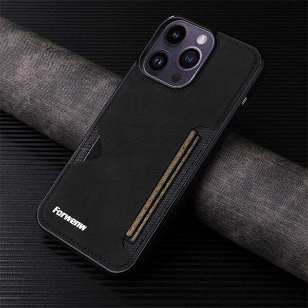 Kotelo iPhone 14 F5 -korttikotelo musta, integroitu kolikkokukkaro