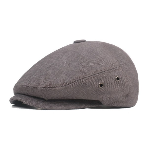 Barettihattu Keski-ikäisten vanhusten hatut Miesten cap Kevät ohut baretti Advance-hatut Monochrome light gray 56cm