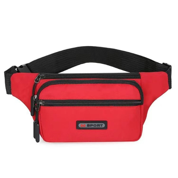 Män kvinnor Fanny Pack Midjeväska Kassör Myntväska Hög kvalitet vattentät Nylon Messenger Byggarbetsbälte Red