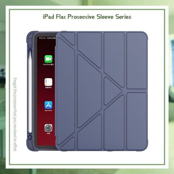 Stilig deksel for iPad 56789 mørkeblå silikonstropp