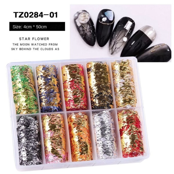 Nail Decorations for Nail Art Starry Sky Transfer Decal Nail Art Gold Foil Silk Screen Yarn 4 * 100cm starry sky paper 04
