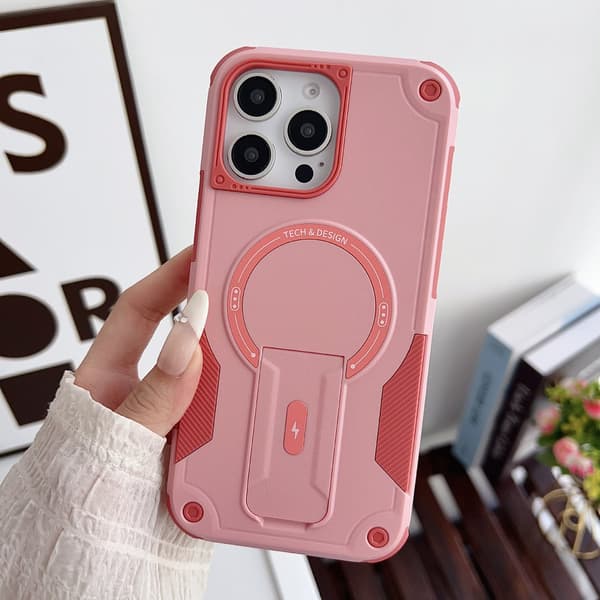 Etui til iPhone 17 Pro Max Rosa \"Armor\" magnetisk støtsikkert etui