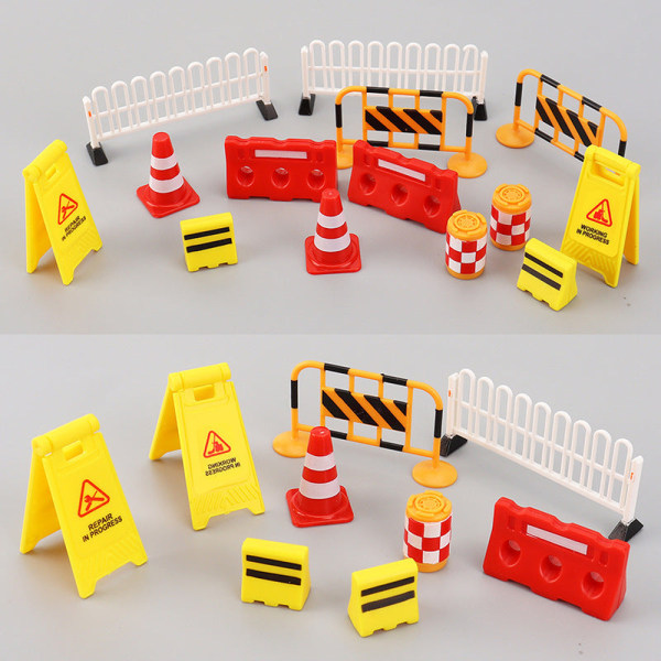 1 STK Miniature Møbler Legetøj Dukker Hus DIY Dekoration Tilbehør Mini Outdoor Highway Yellow road barrier