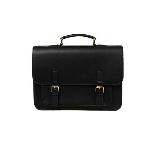 Fast version Cambridge Satchel Retro Pu-formad Crossbody-axelhandväska Black