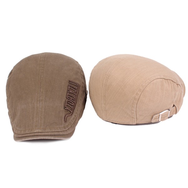 Barettihattu Puuvillabaretti Miesten cap Talvi Lämmin Advance Hatut Taiteellinen nuorisohattu Khaki Adjustable