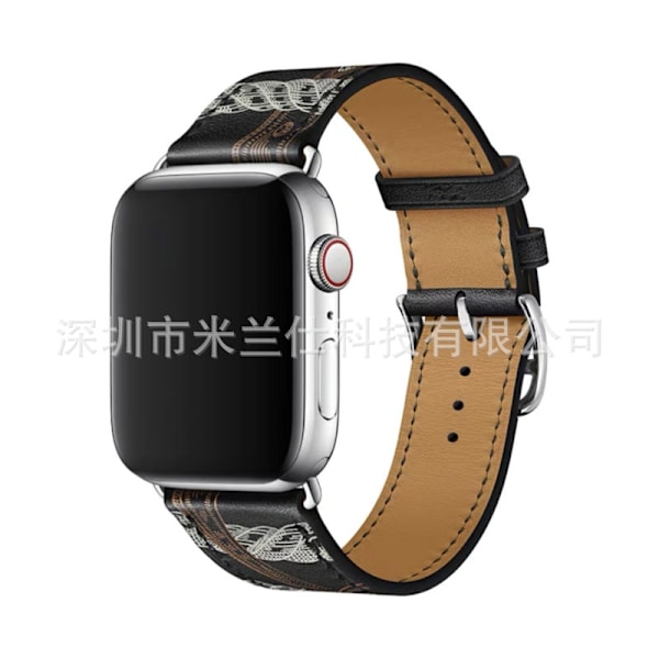 Klockarmband för Apple Watch iWatch 38/40/41/42mm-S10 12 Single Loop Svart Tryck