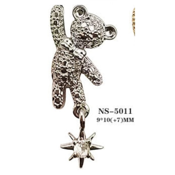 Negledekorasjoner for Nail Art Bear Love Legering Manikyr Smykker Diamond Pearl NS-5011